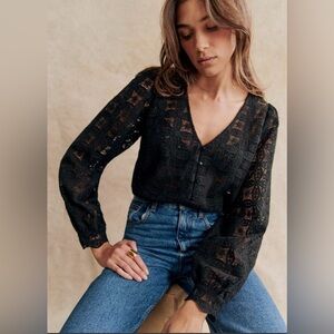 Sezane GAYA SHIRT in Black Guipure 12 /44